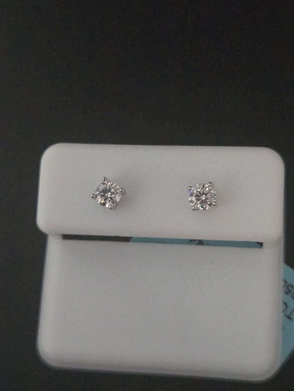 Moissanite Stud Earrings 925  Sterling Silver Round Brilliant New 0.44 CTTW 
